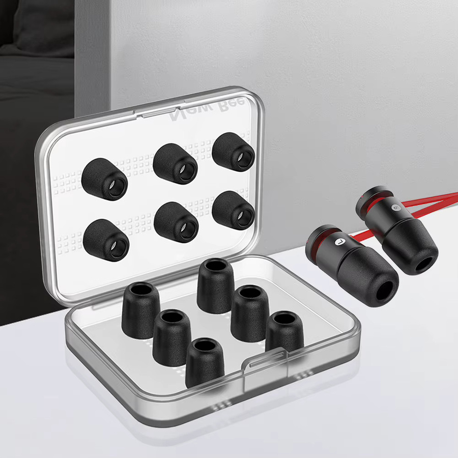 ALLOET In-Ear Ersatz-Ohrpolster aus Memory-Schaum für Kopfhörer in Schwarz und Transparent - Bild 2