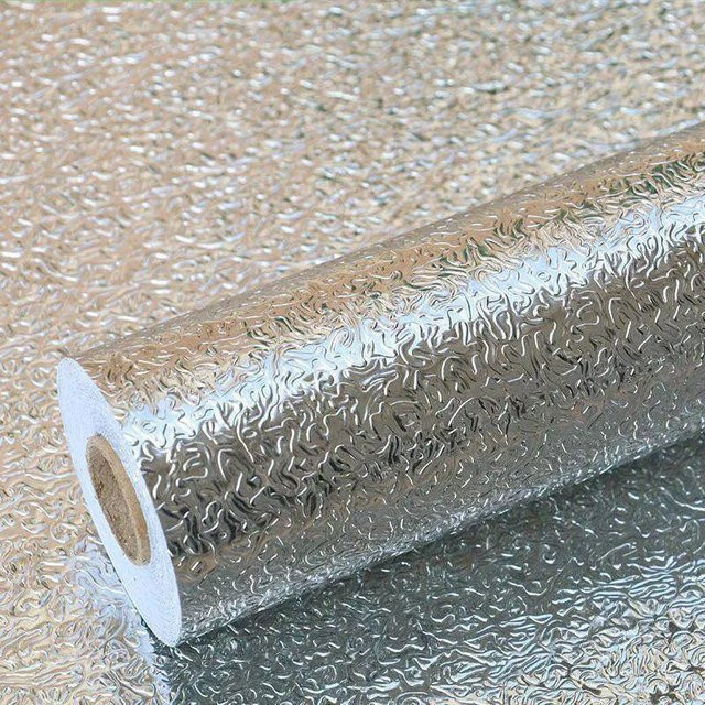 Selbstklebende Aluminiumfolie von Freedom BABY, feuerfest und wasserdicht, Farbe: Silber, Breite: 40 cm, Länge: 8 m - Bild 1