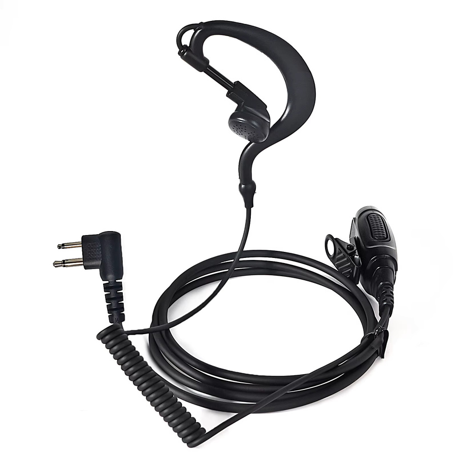 RUNUPTOP In-Ear Ohrhörer CLS1410 CLS1110 mit PTT/Mikrofon für Motorola Walkie Talkies DTR550 DTR700 RDU4100 RDU4160D G-förmiges 2-poliges Headset in Schwarz - Bild 2