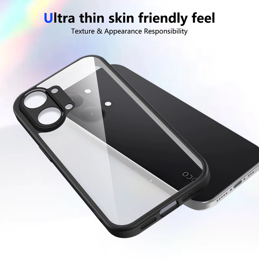 Xiaomi Poco X8 Pro Max Handyhülle aus Silikon mit transparenter matter Rückseite und Stoßfänger-Schutz in Transparent/Grau - Bild 1