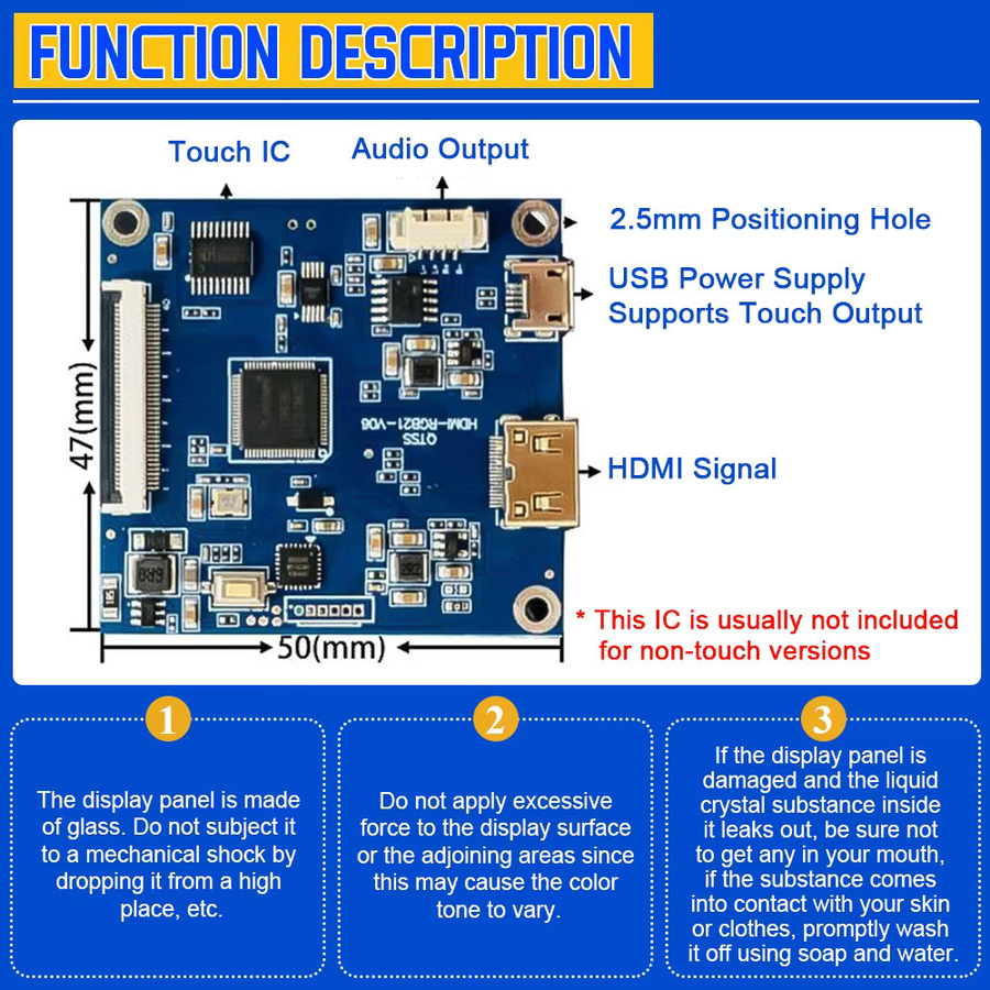 Rundes 2,1 Zoll TFT LED Display Modul mit HD IPS Bildschirm, 480x480 Auflösung, SPI RGB Schnittstelle, MIPI HDMI Treiber ST7701S und kapazitivem Touchscreen - Bild 3