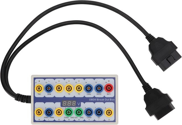 KaiSai OBDII Breakout Box OBD2 Protokolldetektor mit Diagnosekabel für universelle Auto OBD Leitungs-Signalübertragung in Weiß - Bild 1