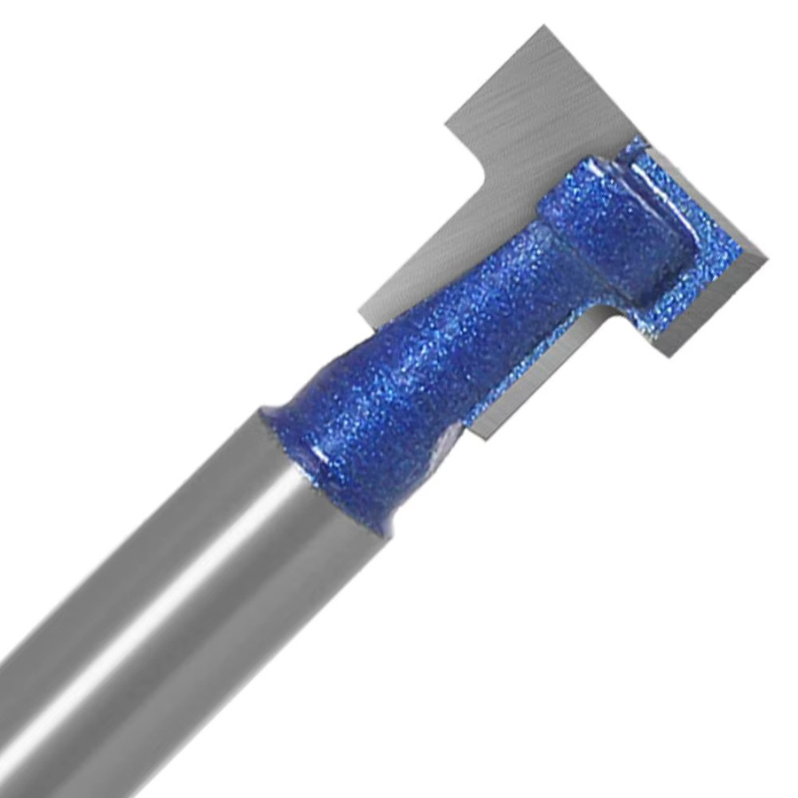 JGZUI Holzbearbeitungs-Fräser für Schlüsselloch- und T-Nut-Fräsungen mit 6 mm 1/4-Zoll-Schaft für Bilderrahmen und Schraubenfutter - Bild 2