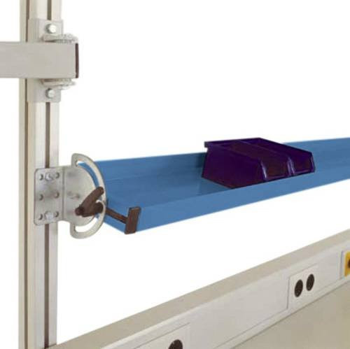 Manuflex LZ8304.5007 ESD Neigbare ESD-Ablagekonsole in Blau für UNIVERSAL und CANTOLAB, Nutztiefe: 34,5 cm, für Tischbreite: 175 cm - Bild 1