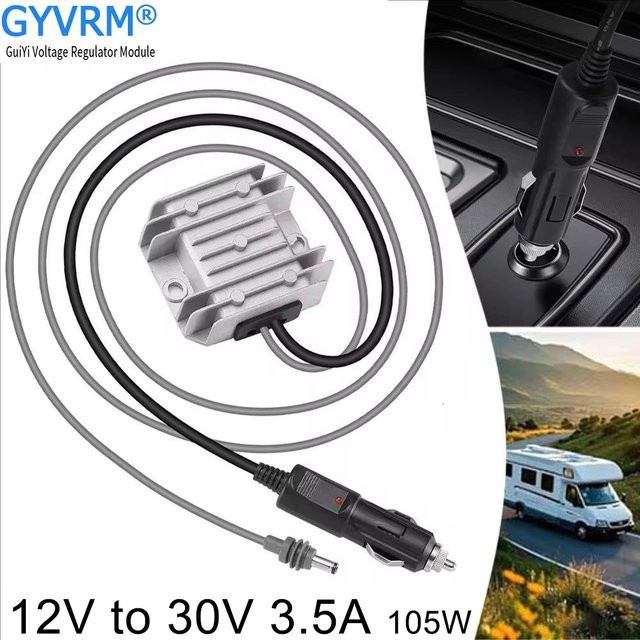 Aufwärtswandler für Starlink Mini mit Zigarettenanzünder-Stecker, Auto-Spannungsverstärker von 12 V/24 V auf 30 V 3,5 A - Bild 1