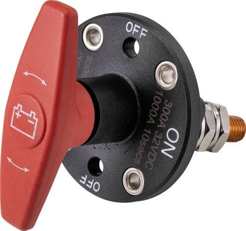 TRU COMPONENTS Kfz-Batterieschalter TC-9075596 in Rot, 32 V/DC, 300A, 1 x Aus/Ein rastend, IP67 - Bild 1