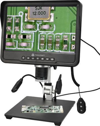 TOOLCRAFT TO-11241450 Digital-Mikroskop mit 200x Vergrößerung, Auflicht und Durchlicht, Schwarz - Bild 1