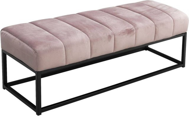 Wohnling Sitzbank aus Samt und Eisen in Rosa, B/H/T: 108 x 40 x 40 cm - Bild 1