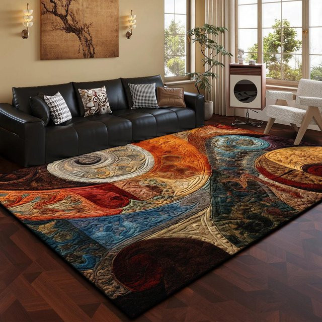 Lodestar Dekorativer Teppich in Modernem Abstrakten Stil, Mehrfarbig, Rutschfest und Waschbar, B/T: 80 x 120 cm - Bild 1