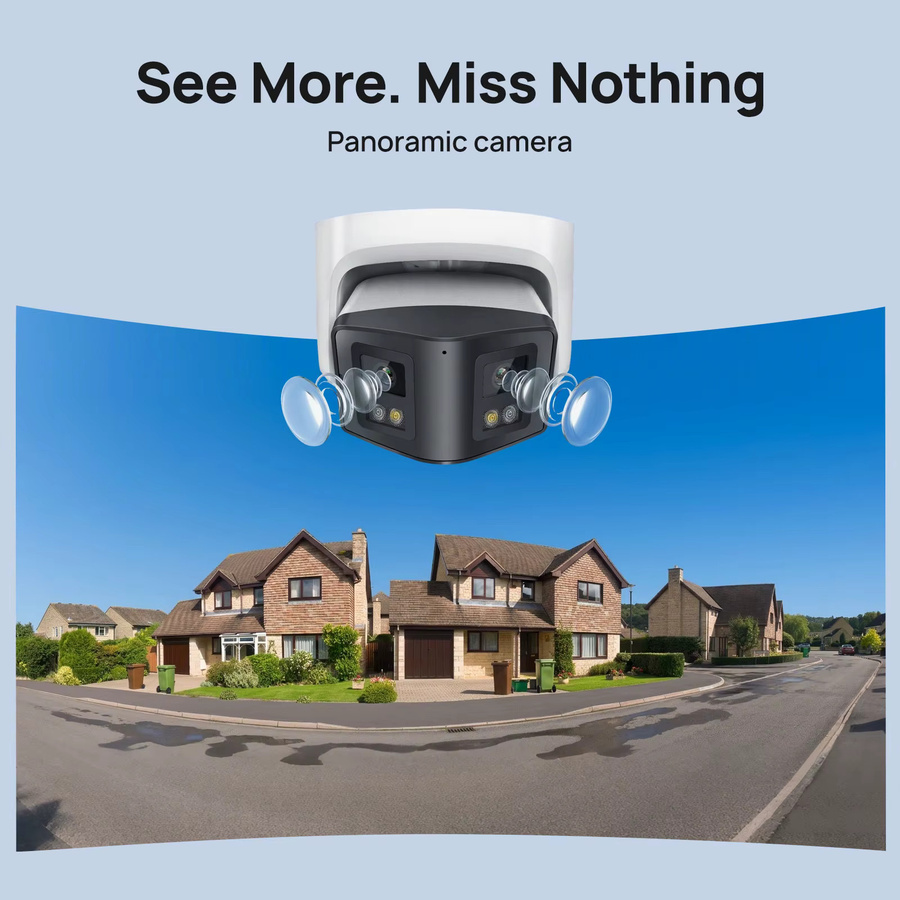 Vikylin UP66 4MP Panorama Smart Dual Light IP-Kamera mit Zwei-Wege-Audio, PoE und Onvif Videoüberwachung in Weiß - Bild 4