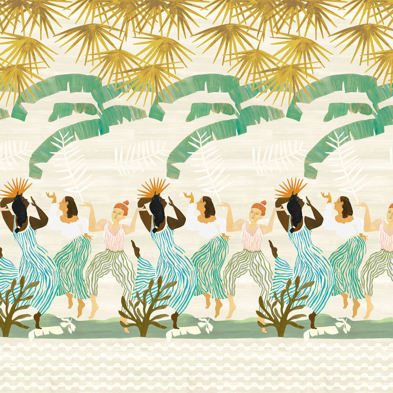 Chivasso Wallpaper Famous Friends Mural in Beige, Grün und Multicolour, Breite: 400 cm, Höhe: 400 cm - Bild 2