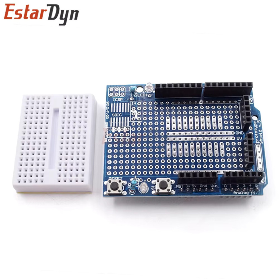 Estardyn UNO Proto Shield mit SYB-170 Steckbrett, Erweiterungsplatine für DIY-Projekte und Elektronik-Prototyping - Bild 2
