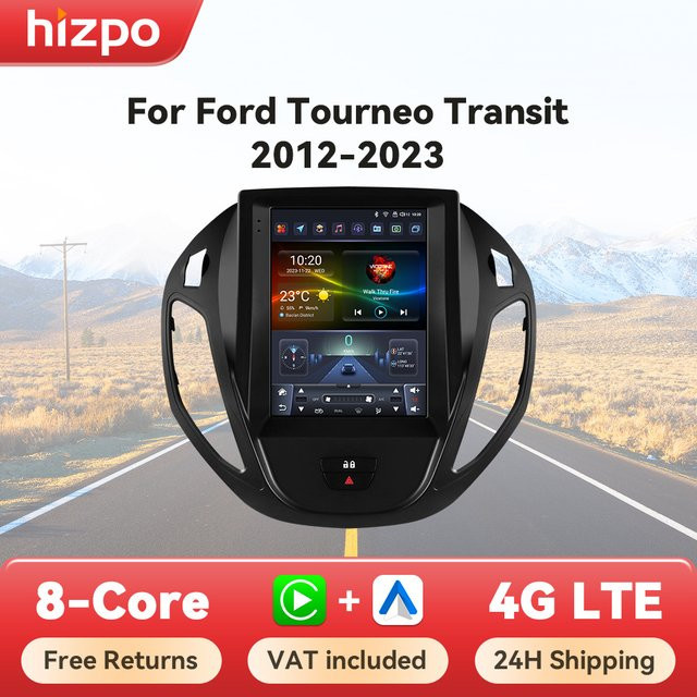 Hizpo Multimedia-Autoradio im Tesla-Stil für Ford Tourneo Transit 2013-2017 mit 9.7 Zoll Display, GPS, WiFi, Wireless CarPlay und Android Auto in Schwarz - Bild 1