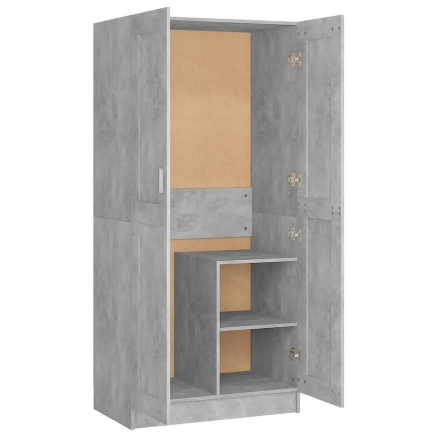 vidaXL Kleiderschrank modern in Grau mit mattem Finish, B/T/H: 82,5 x 51,5 x 180 cm - Bild 2