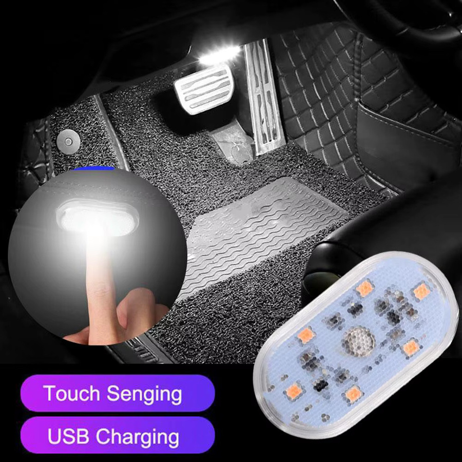 Drahtlose LED Auto Innenbeleuchtung mit Touch-Funktion und USB-Ladefunktion in Weiß - Bild 4