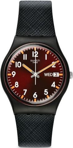 Swatch Armbanduhr, Quarz, Kunststoff, Schwarz, Unisex - Bild 1