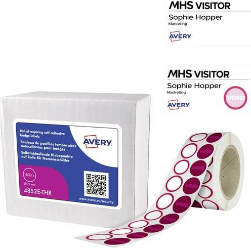 Avery Zweckform 4852E-THR Namensschild Rot Weiß B: 22 mm, H: 22 mm, 1000 Stück - Bild 1