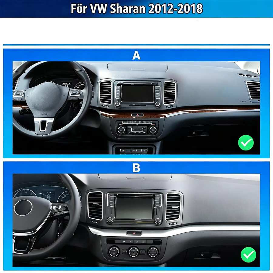MOPECT Android 15 Autoradio mit 128GB Speicher für VW Sharan 7N und Seat Alhambra II (2012-2018) mit kabellosem CarPlay, WIFI, GPS, Navigation und DAB+ in Schwarz - Bild 6