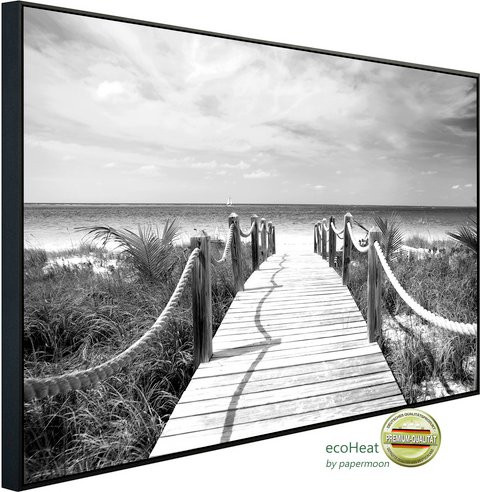 papermoon EcoHeat Infrarotheizung Strand Schwarz Weiss mit App-Steuerung und Überhitzungsschutz - Bild 1