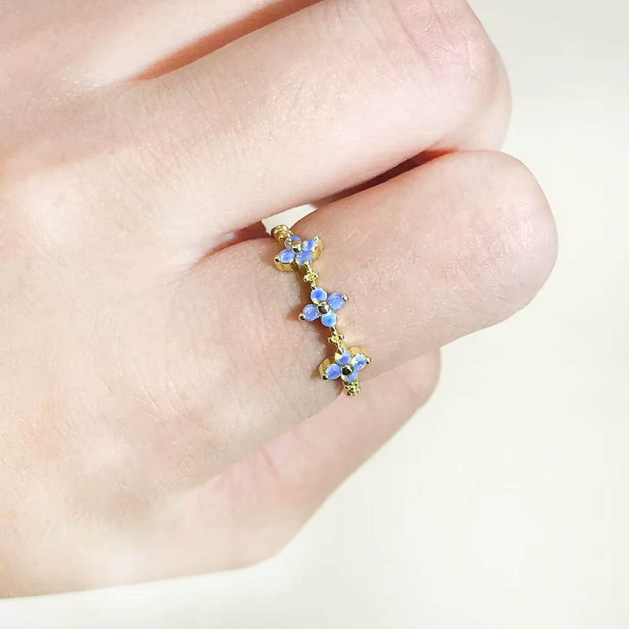 DOUBLE FAIR Kleeblatt-Ring, Opal, Goldfarben, Damen - Bild 2