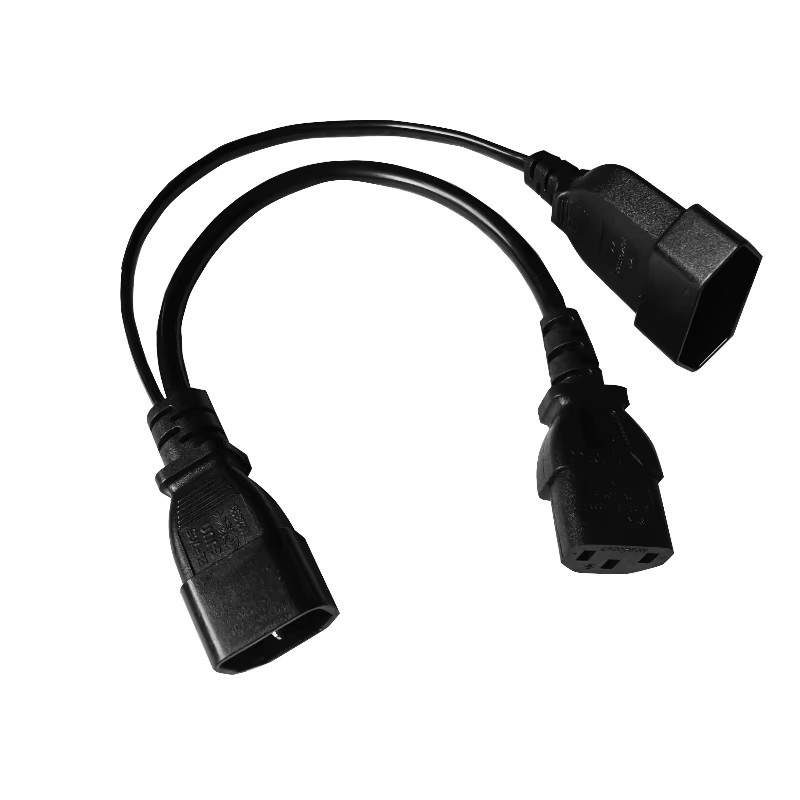 AC Power Splitter Kabel IEC320 C14 auf 2x C13 Y-Netzkabel in Schwarz - Bild 3