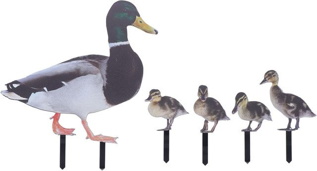 Dekorative Entenfamilie Gartenstecker aus Acryl von mfySpace in Multicolour - Bild 1