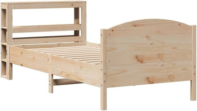 vidaXL Massivholzbett aus Kiefernholz in rustikalem Design ohne Matratze B/T/H: 75 x 190 cm - Bild 1