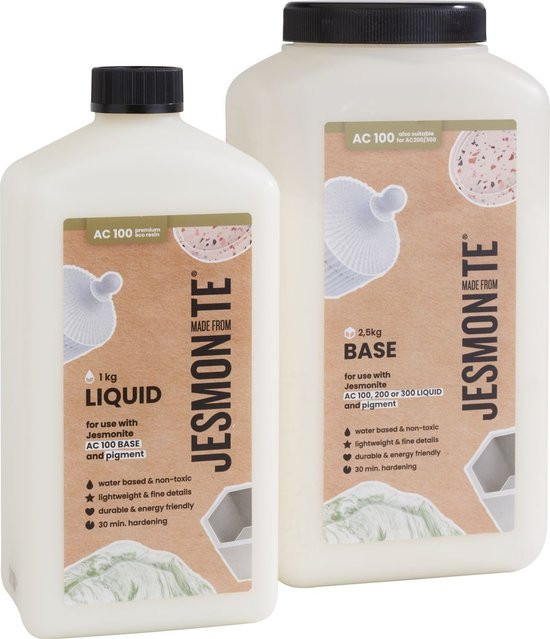 Jesmonite AC 100 Duoset mit 500 ml Liquid und 1,25 kg Base in Weiß - Bild 1