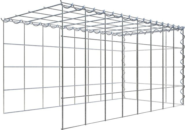 Gabiona Anbaukorb Typ 4 aus Stahl, silbergrau, B/T/H: 80 x 40 x 40 cm, Maschenweite 10 x 10 cm - Bild 1
