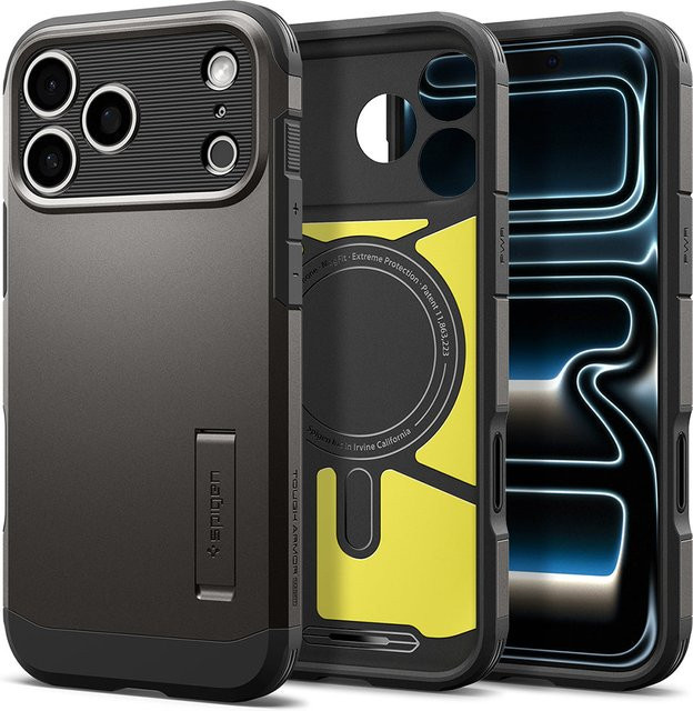 Spigen Tough Armor T MagSafe-Hülle für Apple iPhone 18 Pro und iPhone 17 Pro, Grau - Bild 1