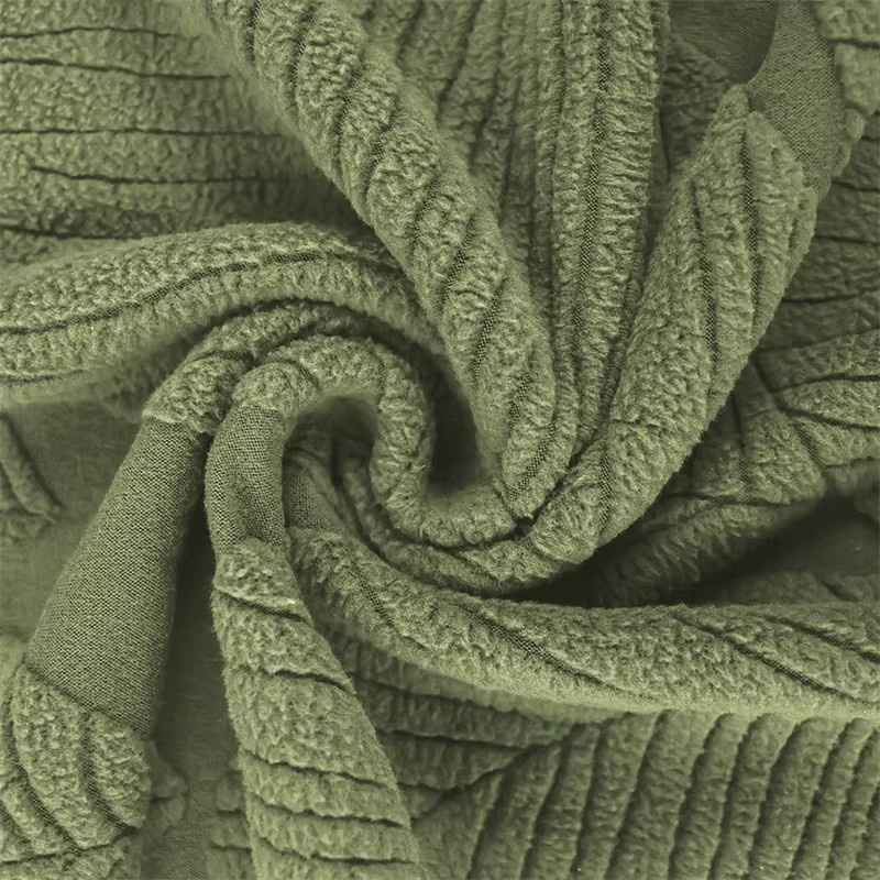 WANERQU Jacquard Hockerbezüge elastisch in Grün für runde oder ovale Klappstühle und Barhocker, 2er-Set - Bild 3