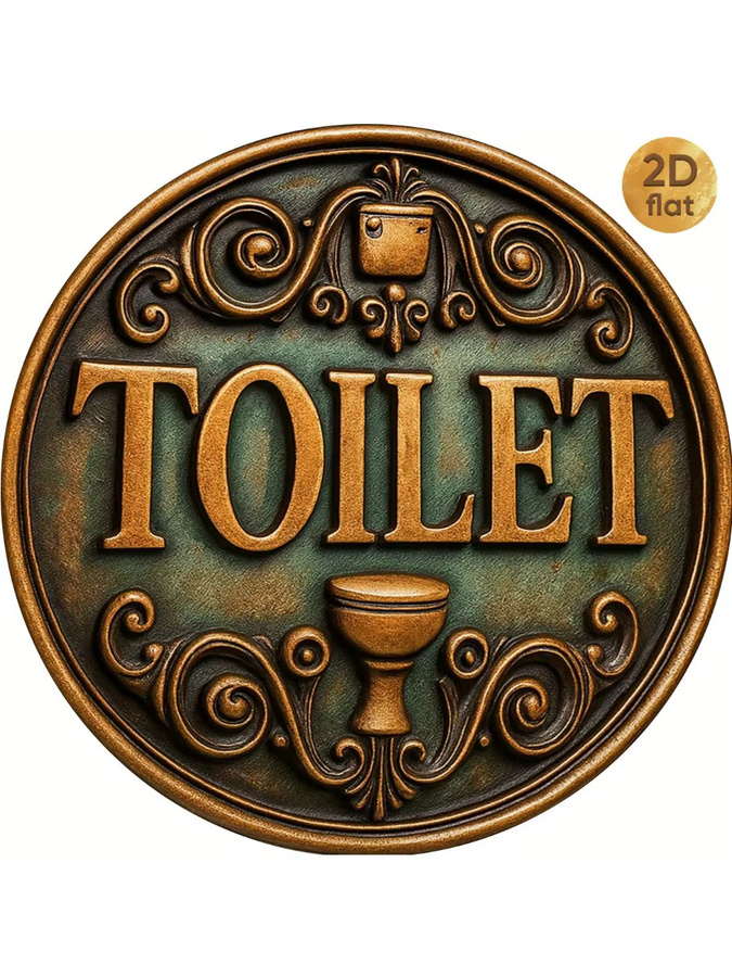 CIFBUY Antikes Toilettenschild aus Metall im Vintage-Stil, quadratische Wandtafel für Innen- und Außenmontage, Breite: 20 cm, Höhe: 20 cm - Bild 4