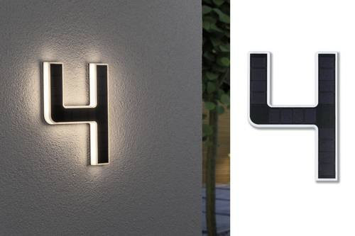 Paulmann Solar-Hausnummernleuchte 79845 in Schwarz mit warmweißem LED-Licht für Garten und Wand - Bild 1