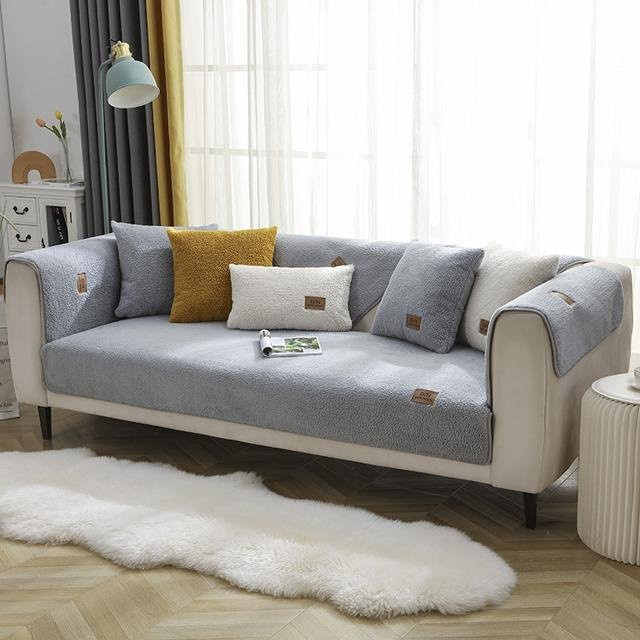 Yiran Furniture Plüsch-Sofabezug aus Polyester, superweich und waschbar, rutschfeste Couch-Schonbezüge für Wohnzimmer und Schlafzimmer, B/H: 30 x 50 cm - Bild 1