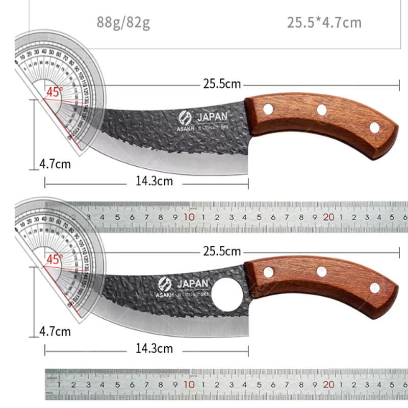WXCOO Handgeschmiedetes Küchenmesser mit Holzgriff als Fleischbeil und Ausbeinmesser - Bild 6