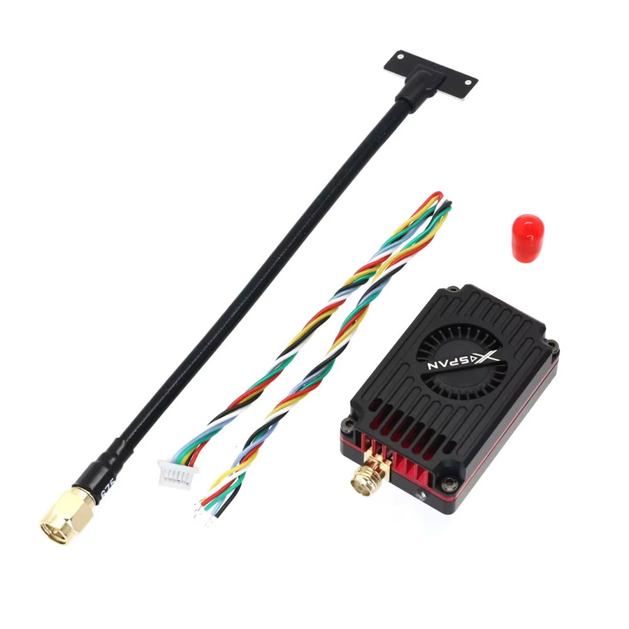 Rushfpv XSPAN Breitband-VTX-Videoübertrager für Langstrecken-RC-FPV-Renndrohnen und Quadcopter, Schwarz - Bild 5