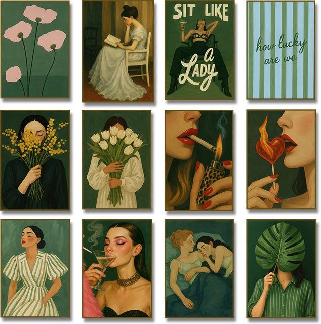 Potdemiel Wandkunstbild Leinwanddruck Sitzen wie eine Dame mit weißen Tulpen in Weiß - Bild 1