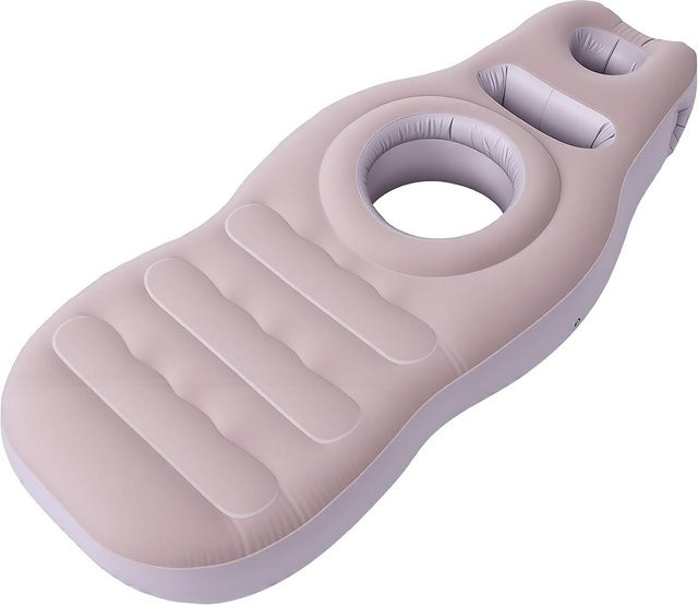 Aufblasbares Kissen mit Bauch-Kopf-Loch aus flockiertem PVC für Bauchschläfer - Bild 1