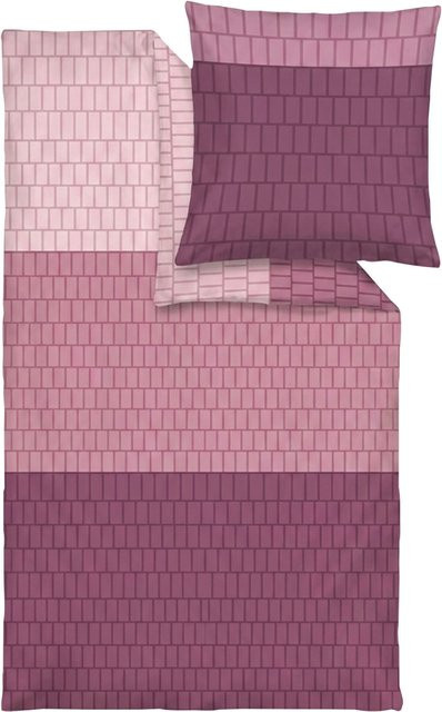 Joop Bettwäsche Zip aus Mako-Satin in Beere mit grafischem Design, B/H: 135 x 200 cm und 80 x 80 cm - Bild 1