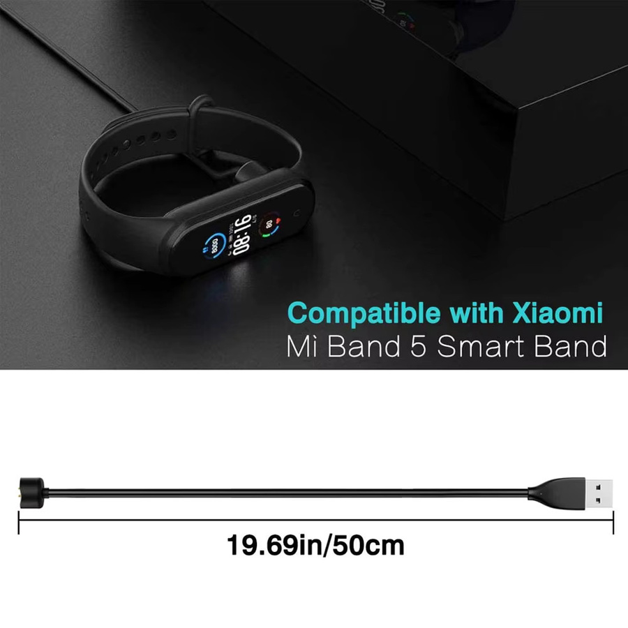 Magnetisches USB-Ladekabel für Xiaomi Mi Band 5, 6 und 7 in Schwarz, Länge: 50 cm - Bild 4