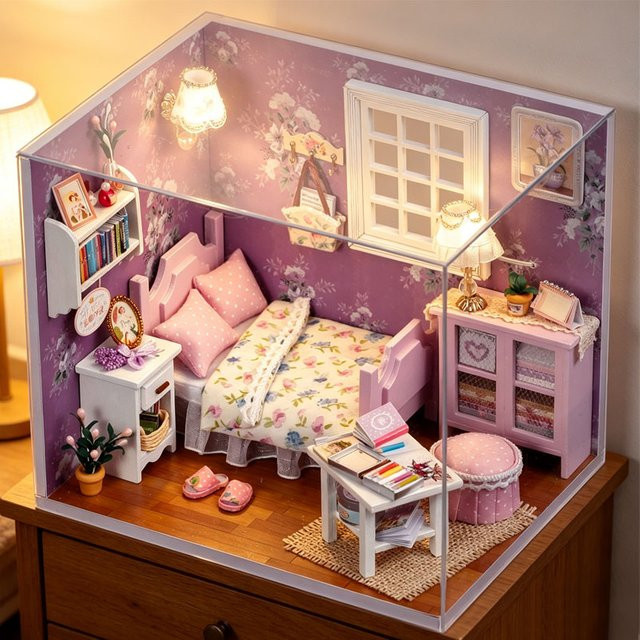 zuuton DIY Miniatur-Puppenhaus-Bausatz, Holz, 3D-Puzzle-Bausatz - Bild 1