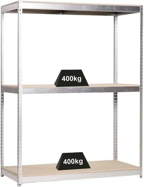 PROREGAL Schwerlastregal Wood Beast, 3 Ebenen, Farbe: Silber, H x B x T: 200 x 240 x 60 cm - Bild 1