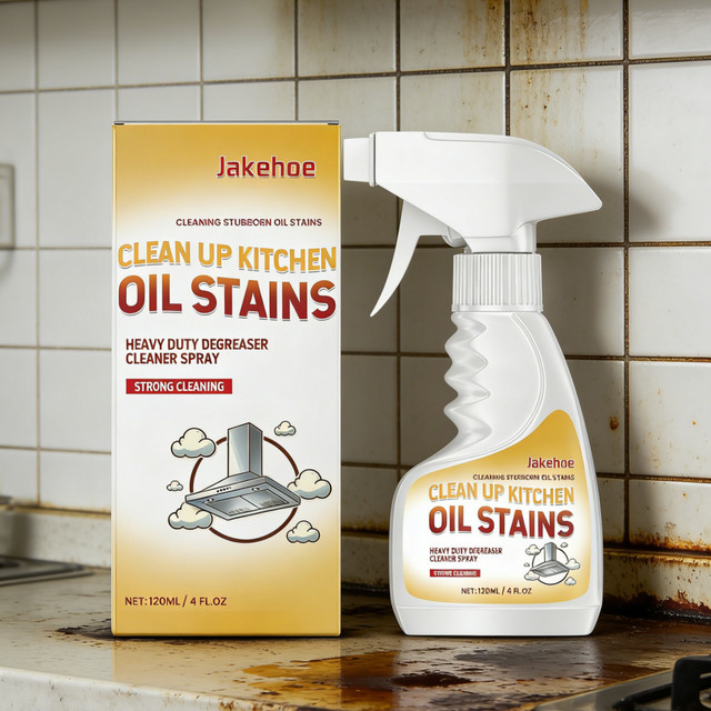 Jakehoe Küchen-Ölfleckenreiniger-Spray zur Tiefenreinigung und schnellen Zersetzung hartnäckiger Ölflecken, Weiß, 120ml - Bild 1