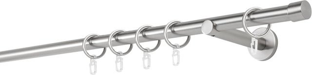 ONDECO Wandträger Set für 1-läufige Rohre in Edelstahl-Optik, Silber, Länge: 230 cm, Durchmesser: 20 mm, Wandabstand: 12 cm - Bild 1
