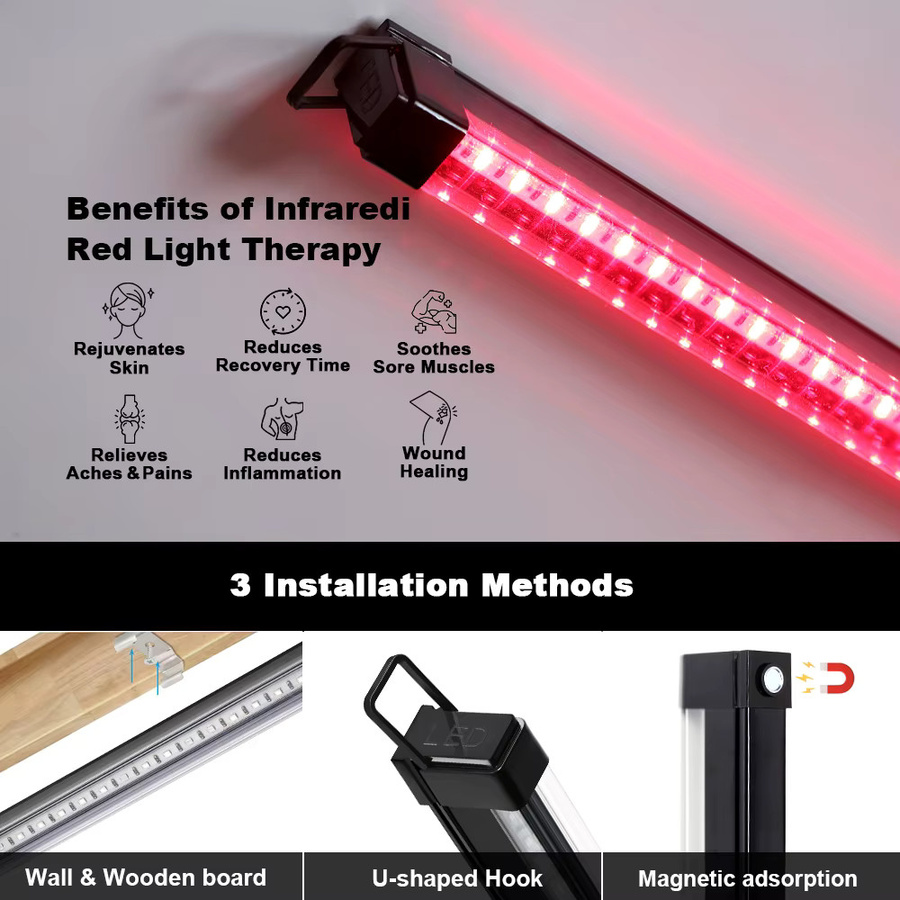 YNL T8 LED Lichttherapie-Rohr Rot, USB 5V Infrarot-Lampe zur Hautpflege und Schmerzlinderung - Bild 4