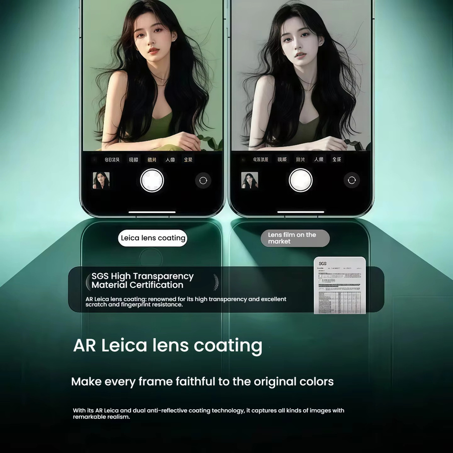 2er-Pack Objektivschutzfolie Leica Edition für Xiaomi 17 Ultra, transparent, vollständige Abdeckung der Rückkamera - Bild 3