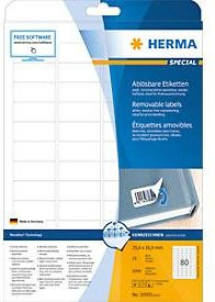 Herma Universal Haftetiketten Weiß auf DIN A4 Papier, 80 x 29,7 cm - Bild 1