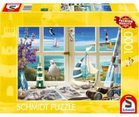 Schmidt Spiele Puzzle Studie am Meer mit maritimem Motiv, Leuchtturm und Segelboot, 1000 Teile - Bild 1