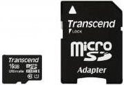 Transcend microSDHC Speicherkarte 16GB Class10 U1 MLC Schwarz - Bild 1