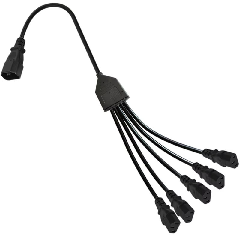 F3MA Y-Splitter-Adapterkabel IEC320-C14 auf IEC320-C13 Stromkabel in Schwarz - Bild 3
